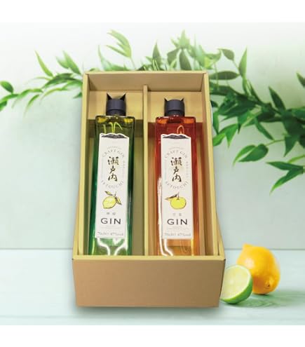 Amazon.co.jp: 瀬戸内クラフトジン 檸檬ジン47度700ml、甘夏ジン47度